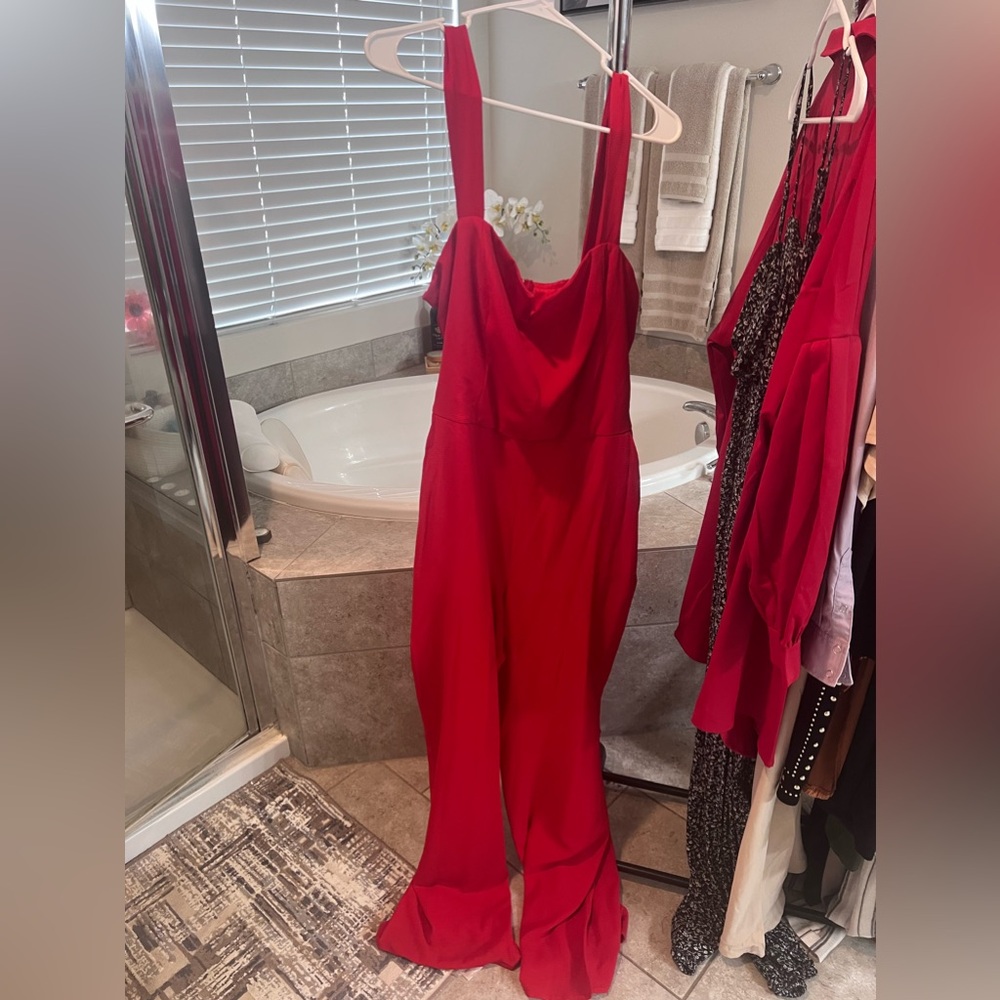 Red jumpsuit size 16 pretty long